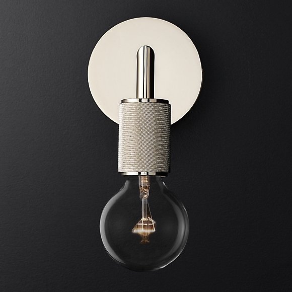 Бра RH Utilitaire Single Sconce Silver Никель в Нижнем Новгороде | Loft Concept 