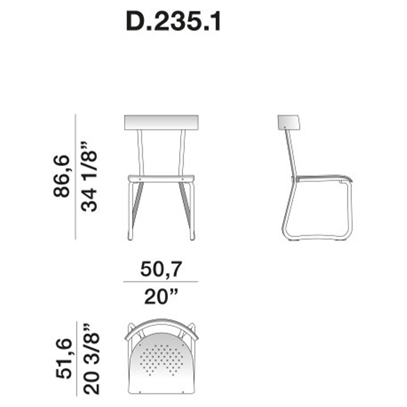 Дизайнерский стул из алюминия Gio Ponti D.235.1 Chair в Нижнем Новгороде