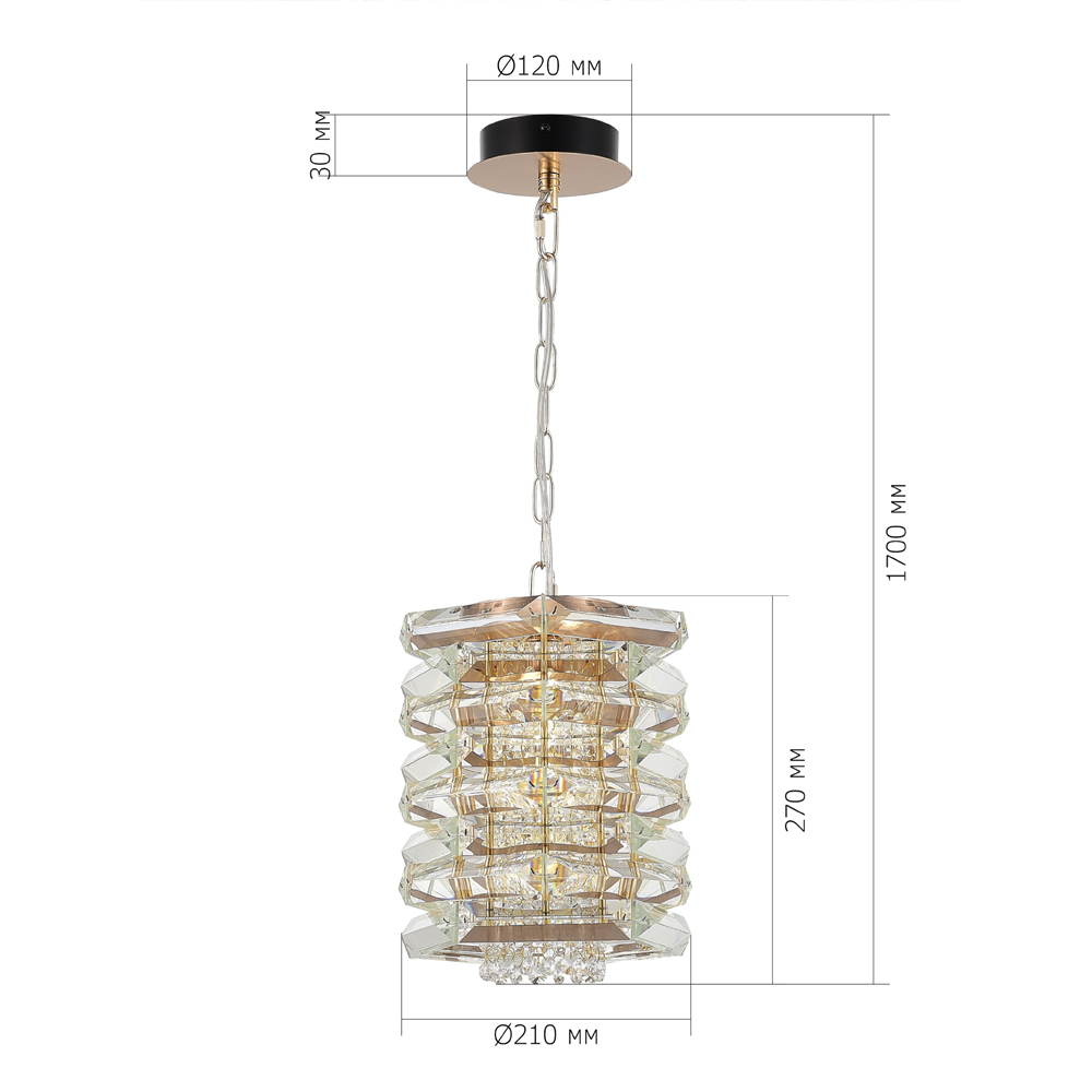 Подвесной светильник в классическом хрустальном обрамлении Light Garland в Нижнем Новгороде