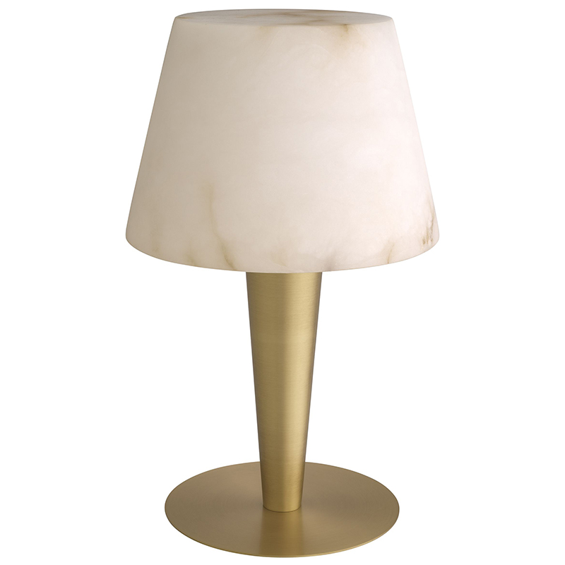 Настольная лампа Eichholtz Table Lamp Scarlette Бежевый Белый Мрамор Bianco Латунь в Нижнем Новгороде | Loft Concept 