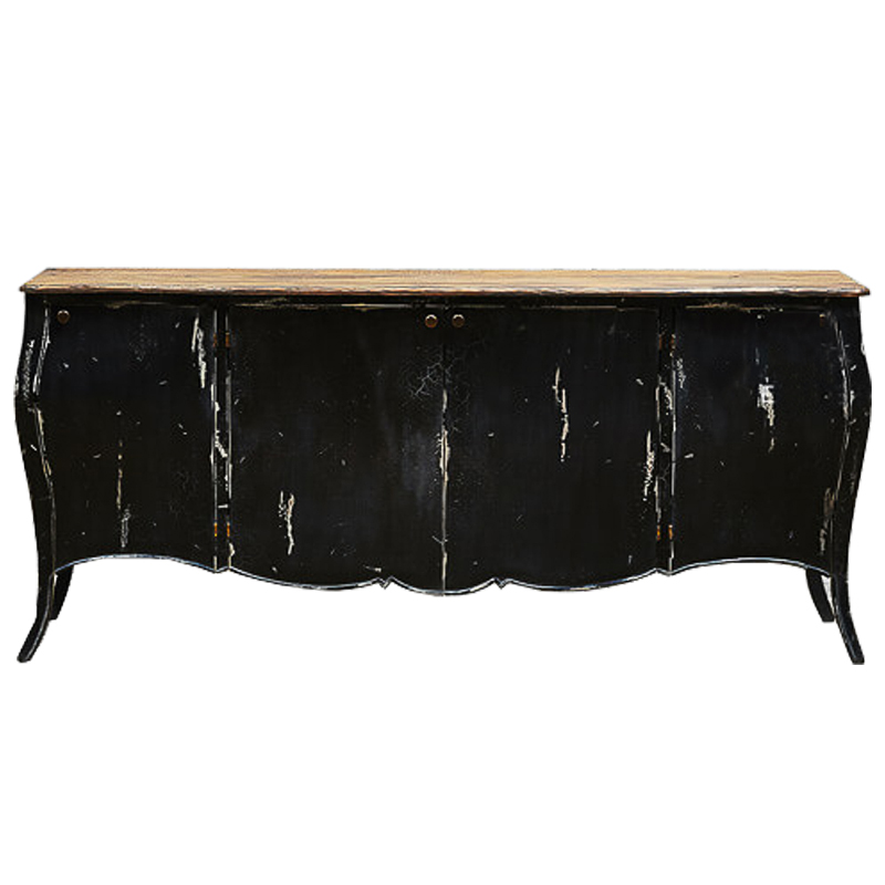 Комод длинный в стиле прованс Black Vintage Commode Черный Коричневый Винтажный черный в Нижнем Новгороде | Loft Concept 