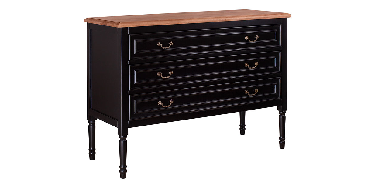 Черный комод из дуба Amelia black alder - фото