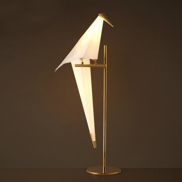 Настольная лампа Origami Bird Table Lamp Золотой Бежево-серый в Нижнем Новгороде | Loft Concept 