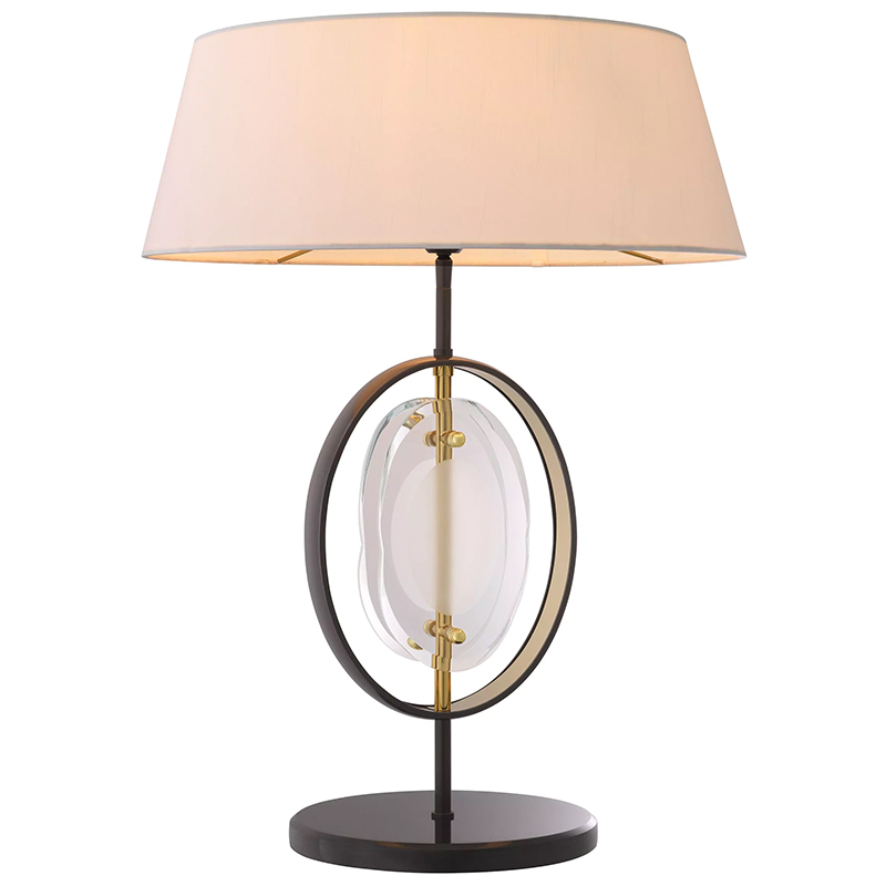 Настольная лампа Eichholtz Table Lamp Vincente Черный Золотой Кремовый Прозрачное Стекло в Нижнем Новгороде | Loft Concept 