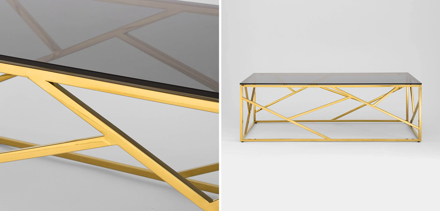 Столик кофейный Geometry Serene Phoenix Gold - фото