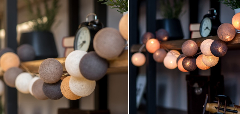 Гирлянда хлопковые фонарики Сotton Ball Clay - Loft-Concept в Нижнем Новгороде