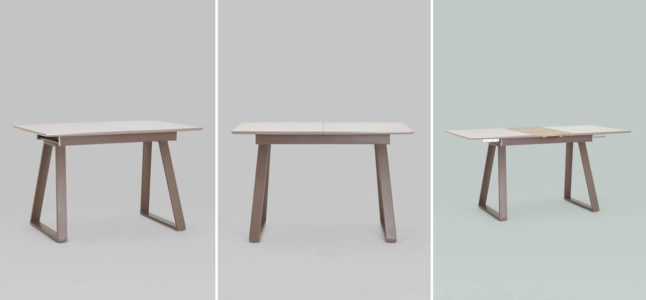 Стол обеденный раздвижной Magali ширина 120 бежевый - фото