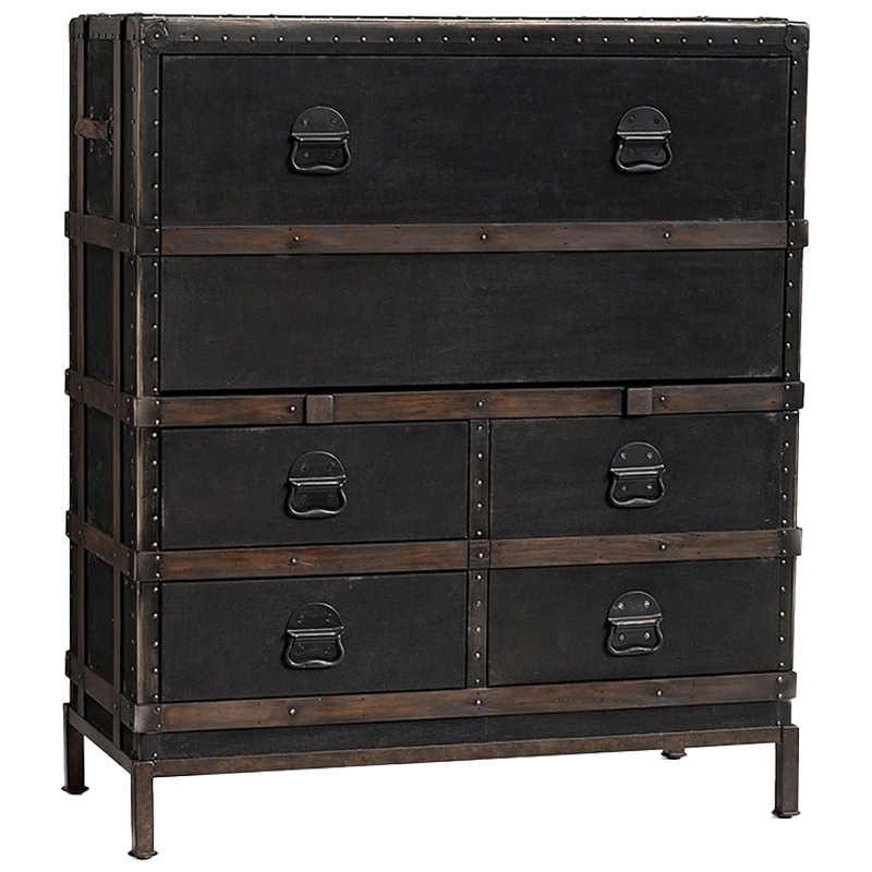 Комод в винтажном стиле Derik Vintage Chest of Drawers Черный Черный Коричневый винтаж в Нижнем Новгороде | Loft Concept 