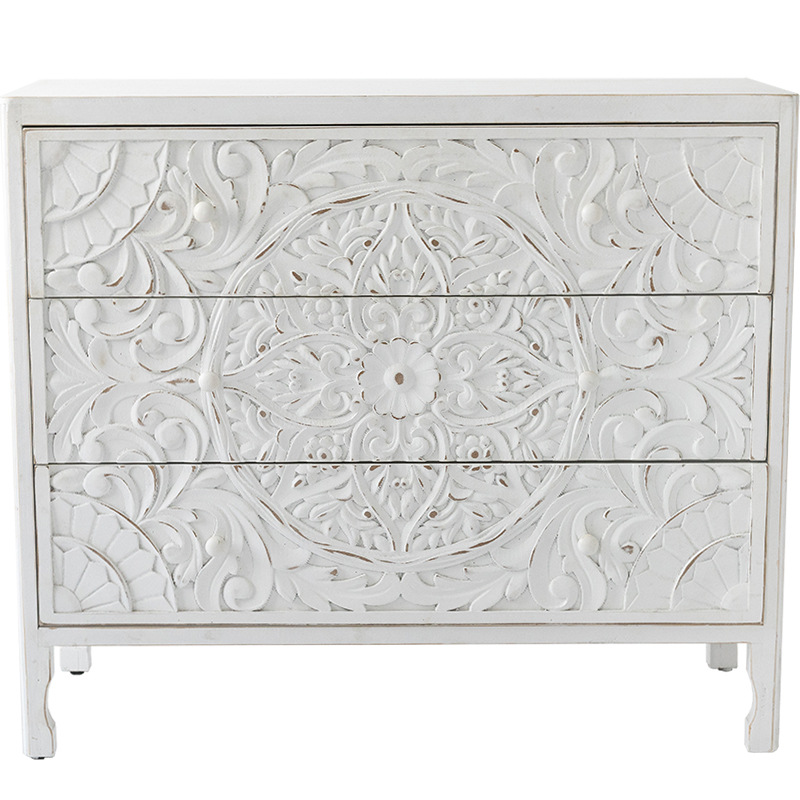 Комод с резным декорированным фасадом Matsi Provence Chest of Drawers Белый Белый в Нижнем Новгороде | Loft Concept 