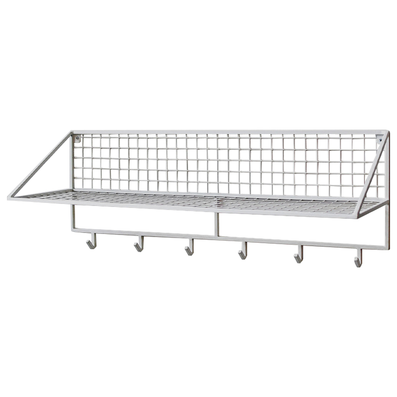 Вешалка с полкой Rhian Industrial Metal Rust Shelf White Белый в Нижнем Новгороде | Loft Concept 