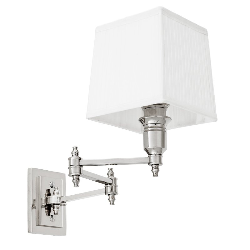 Бра Wall Lamp Lexington Swing Nickel+White Никель Белый в Нижнем Новгороде | Loft Concept 