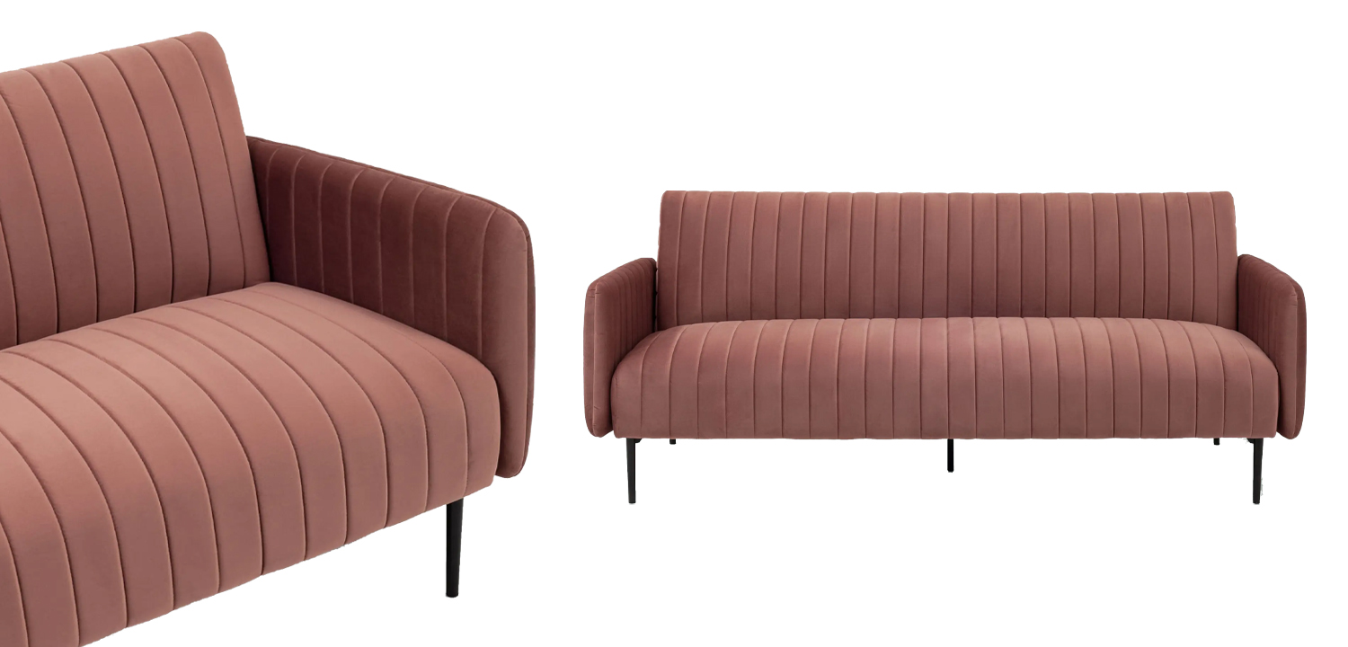 Диван Dilis пыльно-розовый велюр - фото