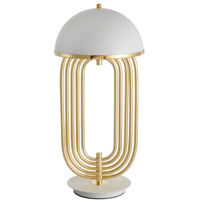 Настольная лампа Delightfull Turner Table Lamp White Глянцевое золото Белый в Нижнем Новгороде | Loft Concept 