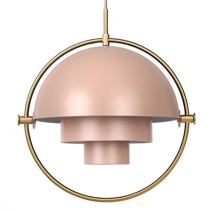 Люстра Louis Weisdorff Gubi Multi-lite Pendant Pink Латунь Дымчатая Роза в Нижнем Новгороде | Loft Concept 