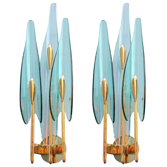 Бра Max Ingrand for Fontana Arte Sconces Золотой Синий в Нижнем Новгороде | Loft Concept 