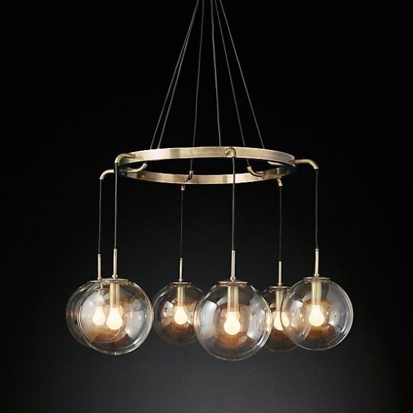 Люстра RH LANGUEDOC Round Chandelier Antique Brass Латунь в Нижнем Новгороде | Loft Concept 