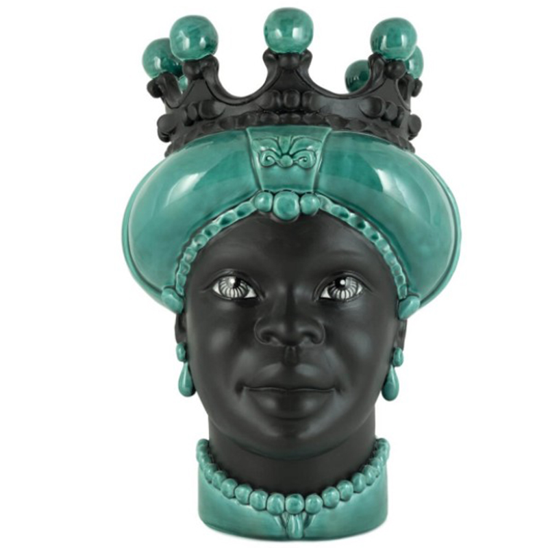 Ваза VASE MORO LADY CROWN DARK green Черный Зеленый в Нижнем Новгороде | Loft Concept 