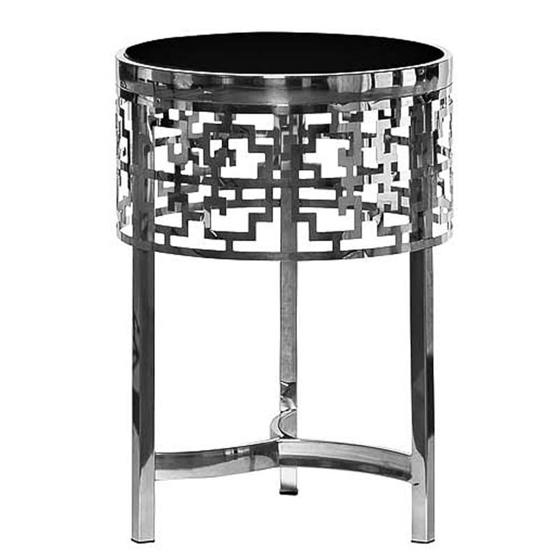 Приставной стол Yen Geometry Side Table silver 50 Серебряный в Нижнем Новгороде | Loft Concept 