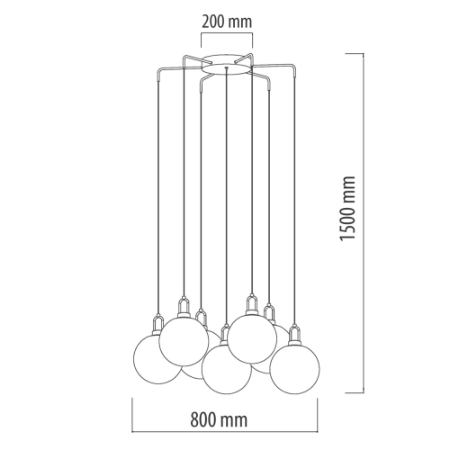 Люстра с 7-ю плафонами из прозрачного стекла в форме шара Orb Cascade  в Нижнем Новгороде