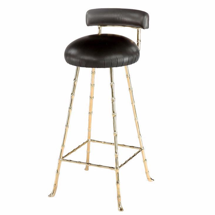 Барный стул High Upholstered Bar Stool Глянцевое золото Черный в Нижнем Новгороде | Loft Concept 