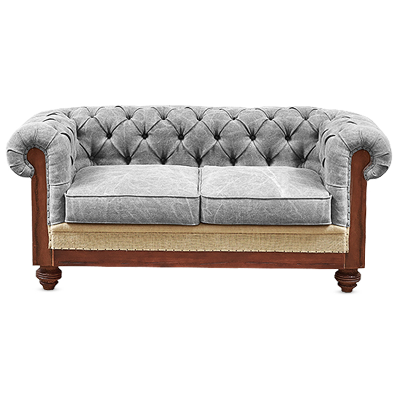 Диван Deconstructed Chesterfield Sofa double Gray Коричневый Бежево-серый Серый в Нижнем Новгороде | Loft Concept 