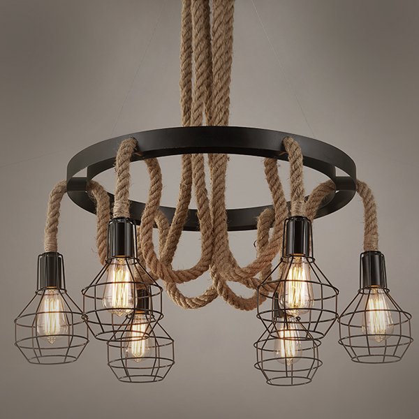 Люстра Loft Rope Chandelier cage VI  в Нижнем Новгороде | Loft Concept 