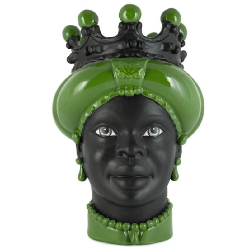 Ваза VASE MORO LADY CROWN DARK light green Черный Зеленый в Нижнем Новгороде | Loft Concept 