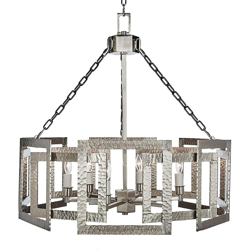 Люстра Textured Cage Pendant Lamp Silver Chandelier Серебряный в Нижнем Новгороде | Loft Concept 