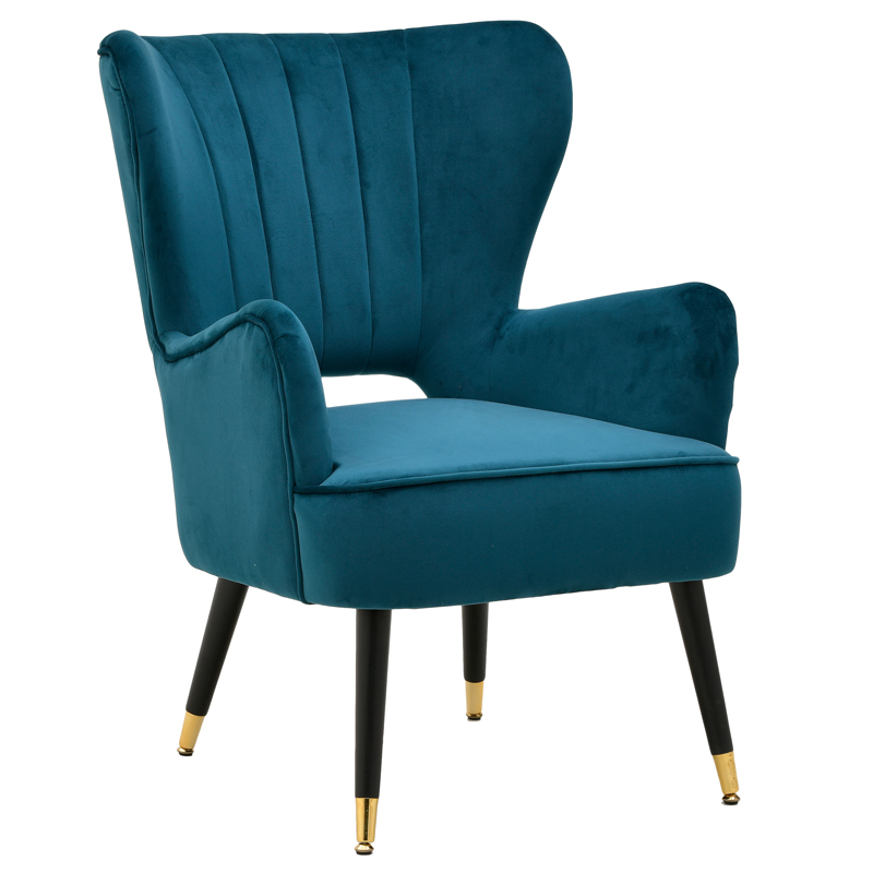 Кресло Drummond Armchairs Blue Морская синь Черный в Нижнем Новгороде | Loft Concept 