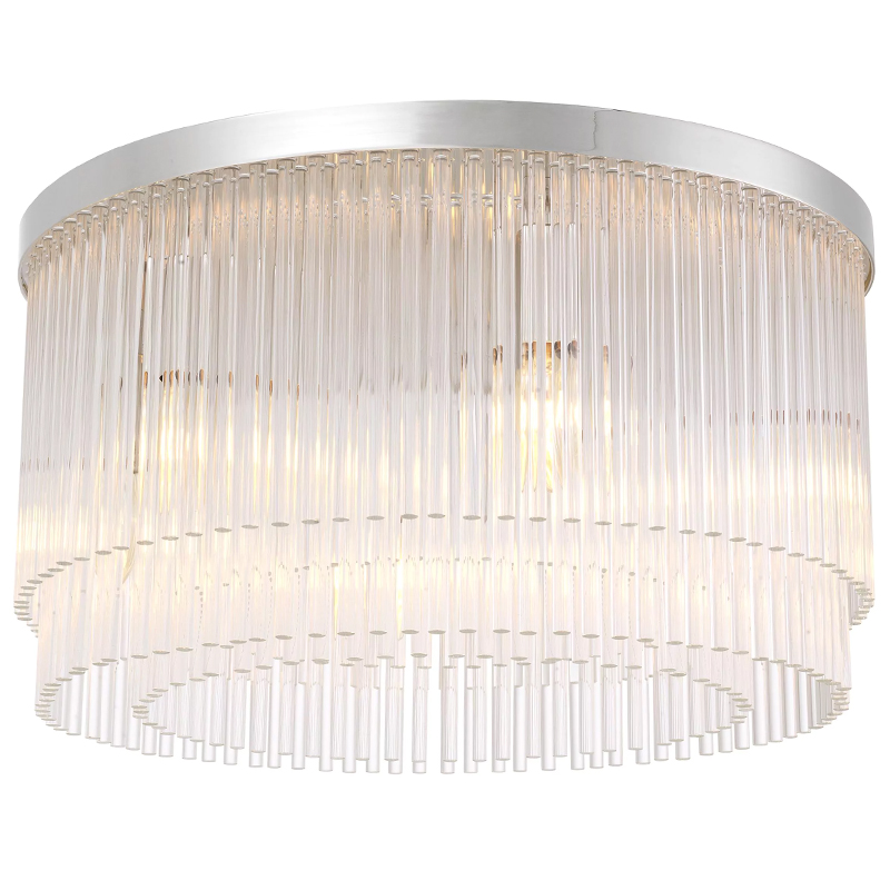 Потолочный светильник Eichholtz Ceiling Lamp Hector Nickel Никель Прозрачное Стекло в Нижнем Новгороде | Loft Concept 