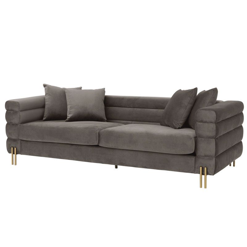 Диван Eichholtz Sofa York grey Серый Латунь в Нижнем Новгороде | Loft Concept 