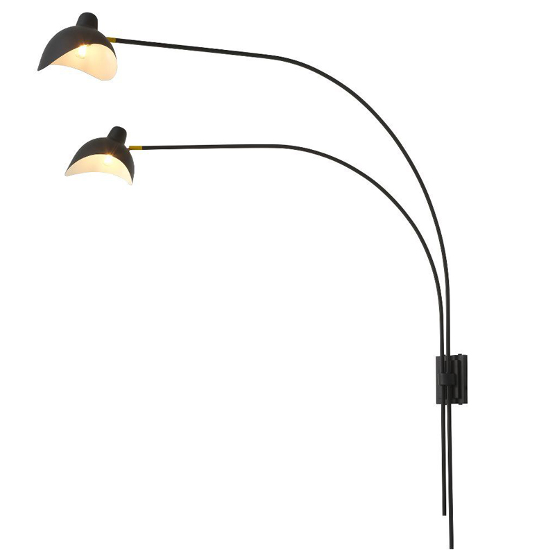 Бра Eichholtz Wall Lamp Mitch Black Черный Латунь Античная полированная в Нижнем Новгороде | Loft Concept 