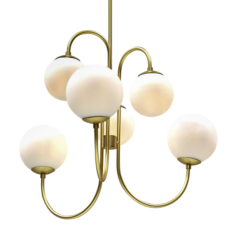 Люстра Gooseneck Pelle Gold Chandelier Белый Золотой в Нижнем Новгороде | Loft Concept 