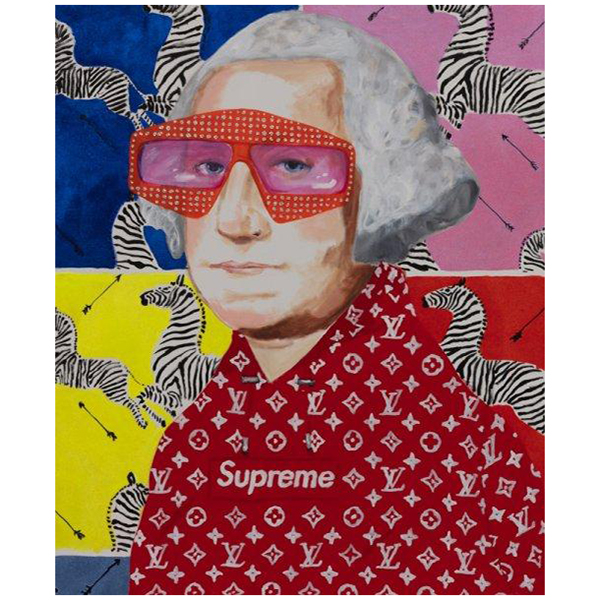 Картина George Washington in Supreme with Scalamandré Zebra Background Мульти в Нижнем Новгороде | Loft Concept 