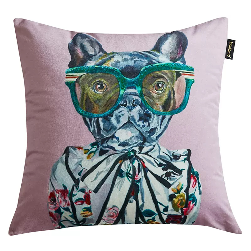 Декоративная подушка Стиль Gucci Dog Fashion Animals Cushion Lilac Мульти Сиреневый в Нижнем Новгороде | Loft Concept 