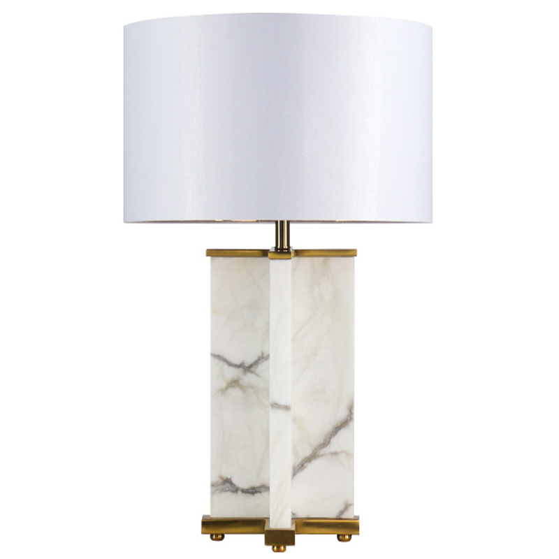 Настольная лампа Cecily Marble Table Lamp Белый Белый Мрамор Bianco Латунь в Нижнем Новгороде | Loft Concept 