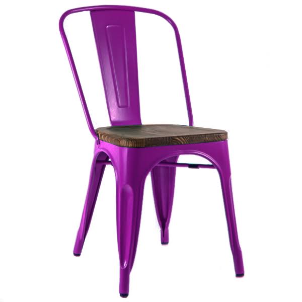 Кухонный стул Tolix Chair Wood Purple Пурпурный Пурпурный Коричневый в Нижнем Новгороде | Loft Concept 