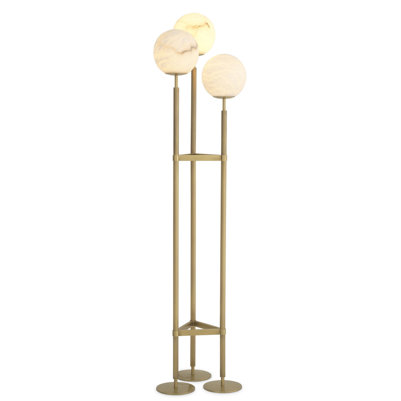 Торшер Eichholtz Floor Lamp Fiori Латунь Белый в Нижнем Новгороде | Loft Concept 