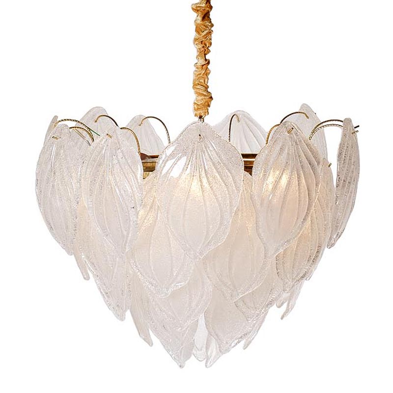 Люстра Textured Glass Chandelier Petal 8 Глянцевое золото в Нижнем Новгороде | Loft Concept 