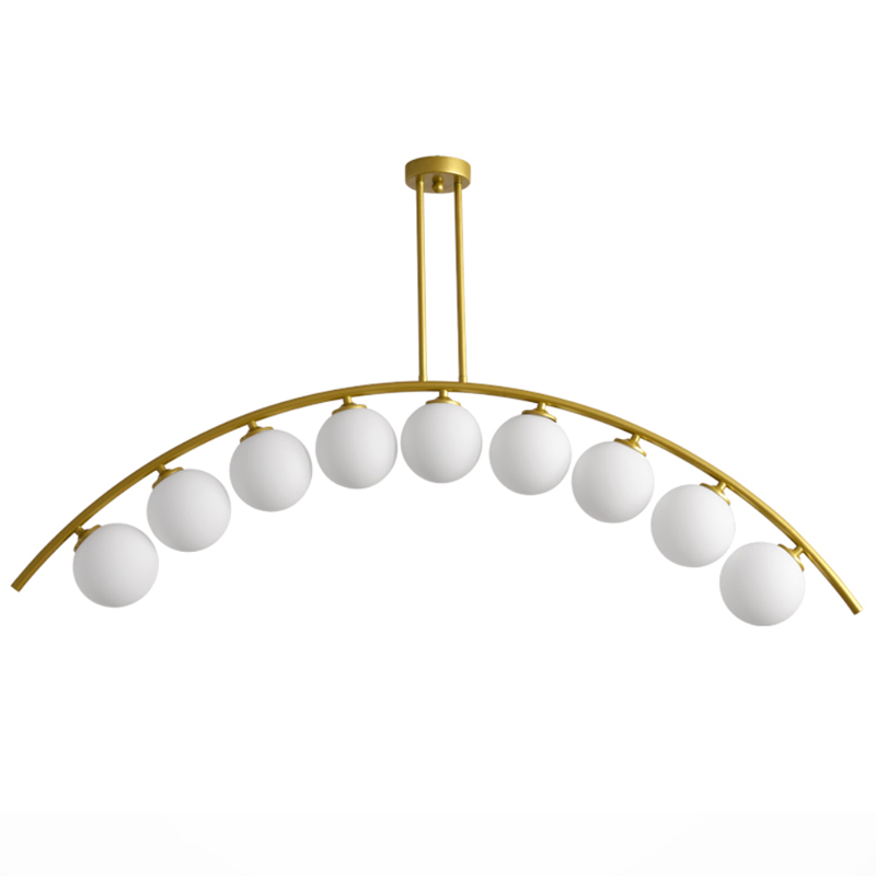 Светильник Ceiling lamp arc and balls Золотой Белое матовое стекло в Нижнем Новгороде | Loft Concept 