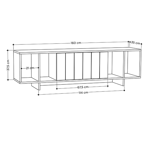 ТВ-тумба с откидной дверцей и 4-мя полками ZITANO TV STAND OAK в Нижнем Новгороде