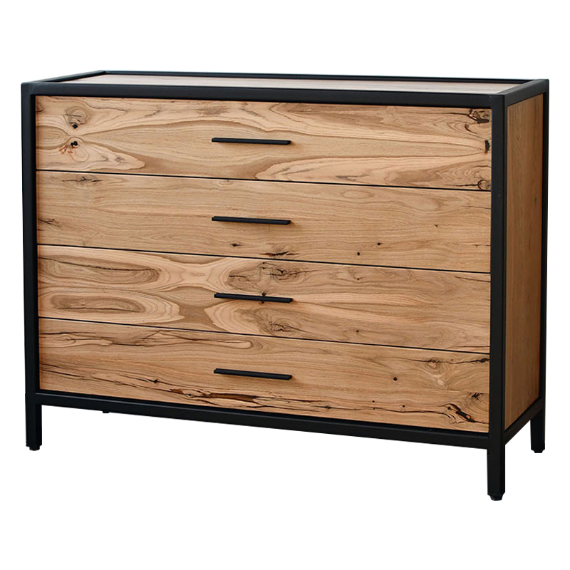 Комод в стиле лофт Irvine Industrial Metal Rust Chest of Drawers Древесина Черный в Нижнем Новгороде | Loft Concept 