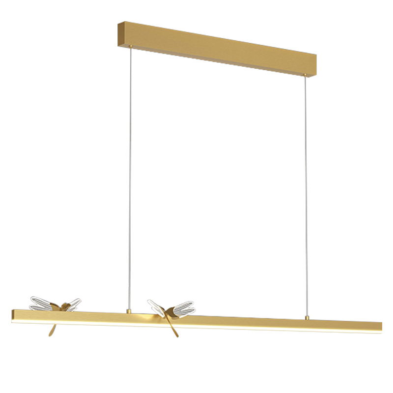 Линейный светильник со стрекозами Dragonfly Linear Chandelier Gold Золотой Прозрачный в Нижнем Новгороде | Loft Concept 