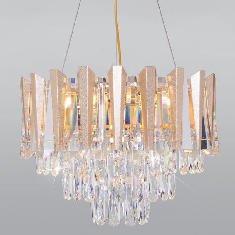 Люстра Crystal Edge Chandelier Прозрачный (Transparent) Золотой в Нижнем Новгороде | Loft Concept 