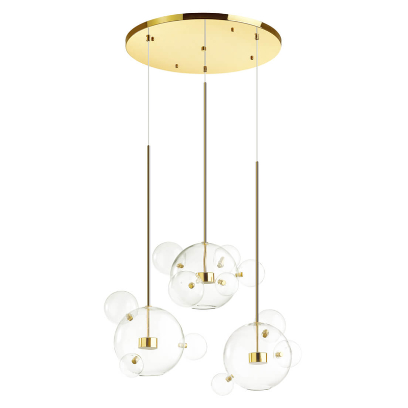 Люстра Transparent Bubble Chandelier Gold Circle Глянцевое золото Прозрачный в Нижнем Новгороде | Loft Concept 