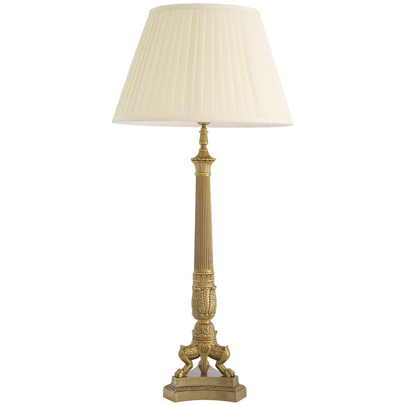 Настольная лампа Eichholtz Table Lamp Marchand Brass Латунь Винтажная латунь Кремовый в Нижнем Новгороде | Loft Concept 