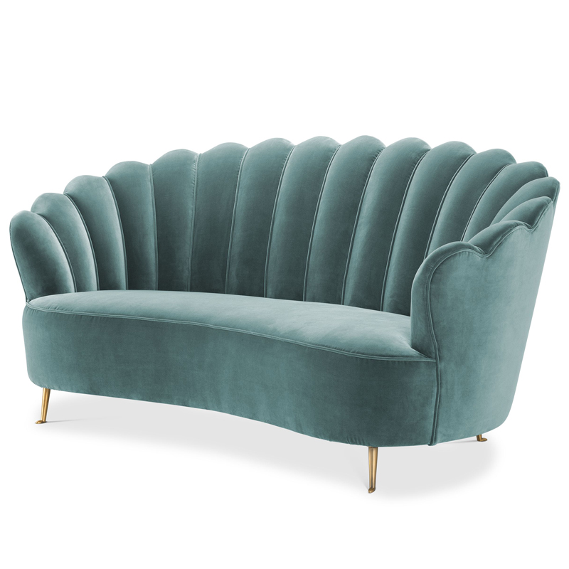 Диван Eichholtz Sofa Messina Turquoise Бирюзовый Латунь в Нижнем Новгороде | Loft Concept 