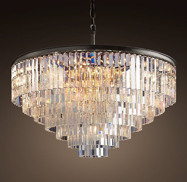 Люстра RH 1920s Odeon Clear Glass Fringe Chandelier - 80, 110 Черный в Нижнем Новгороде | Loft Concept 