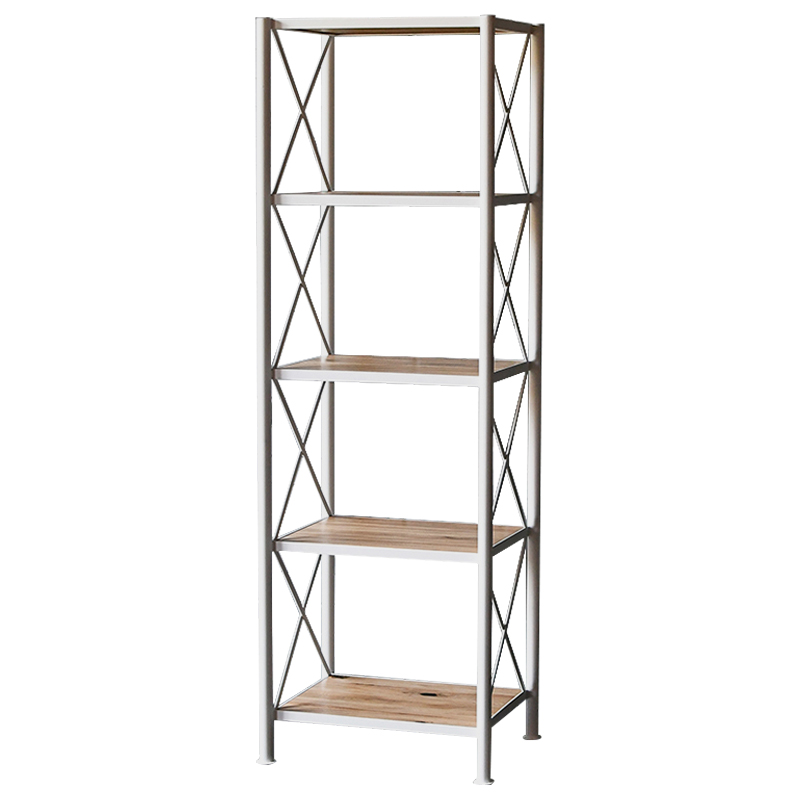 Стеллаж Pheobe White Industrial Metal Rust Rack Белый Древесина в Нижнем Новгороде | Loft Concept 