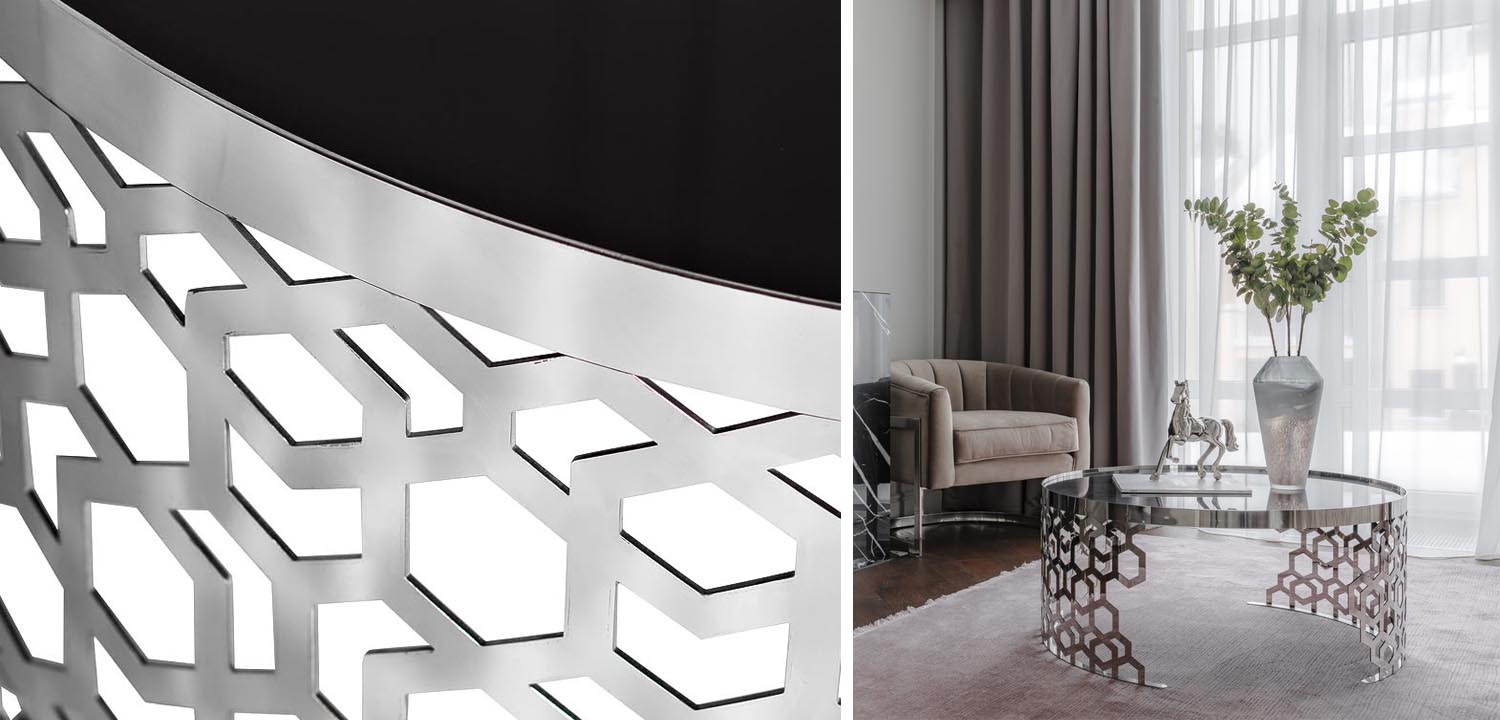 Кофейный стол Yen Geometry Table Silver 90 - фото